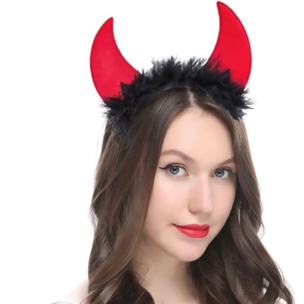 Halloween Devil Horns Headband - Costume Accessory Fancy Devil Cosplay Hairband